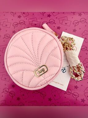 Wicked x Lug Ozwheel Circle Pouch & Metal Chain Wristlet (light pink coin purse)